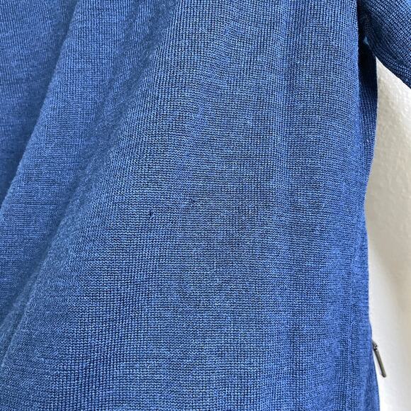 Alaska by Luly Yang Sweater Jacket Small Blue Full Zip Knit Airlines *Holes - Picture 11 of 12